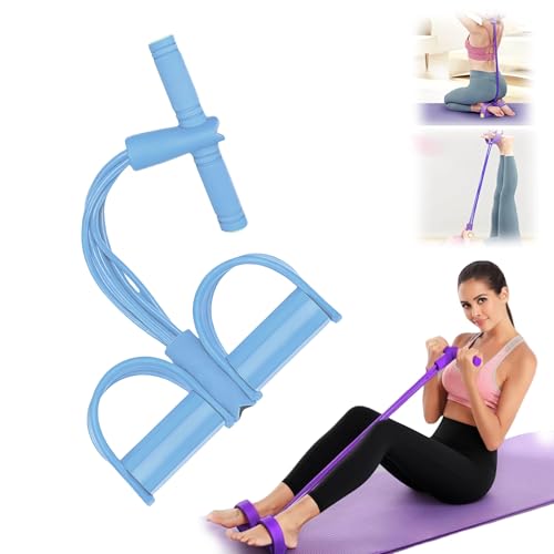 Bande de Résistance Musculation 6 Tubes avec Pédale – Élastique Sport Maison Fitness, Extenseur Élastique avec Poignées Antidérapantes pour Abdominaux et...