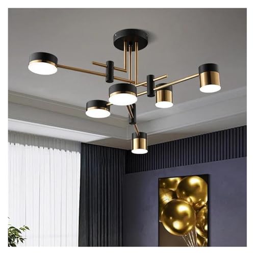 Lustre de salon contre les pièces sombres suspension 6 têtes pour illuminer la table