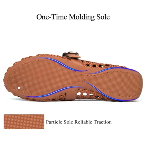 Image of Woven Ballet Flats Mesh Mary Jane Flats for Women Dressy Comfortable Ballerina Flat Round Toe Buckle Strap Mesh Shoes Casual Mary Janes