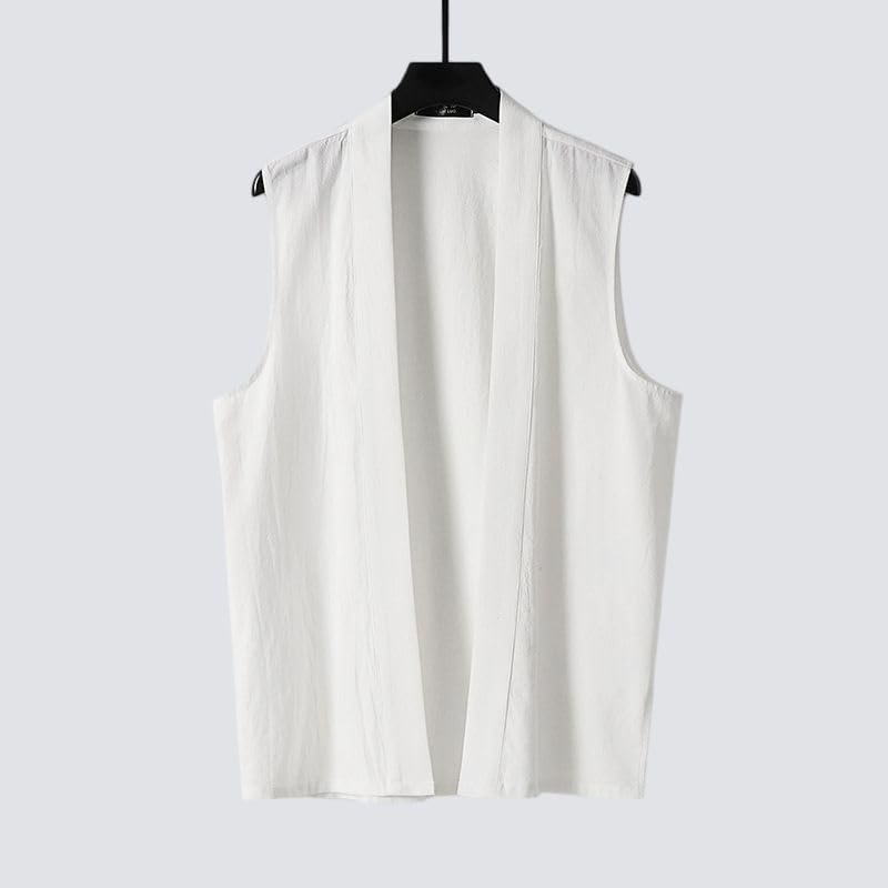 Chaleco de algodón y lino para hombre que combate el calor con estilo suelto 3