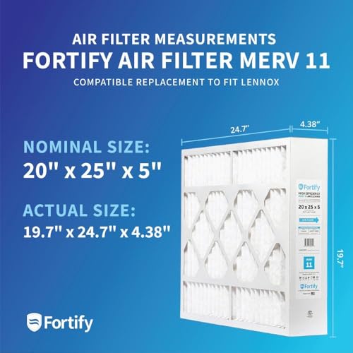 Image of Fortify 20x25x5 MERV 11 Replacement for Lennox X6673, X6661 HVAC Furnace Filter. (Quantity 1) Actual Size: 19.7 x 24.7 x 4.38