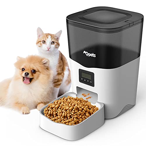 Qpets® 3L Automatic Pet Feeder with Voice Recorder, Dog Feeder Pet Food Dispenser with Programmable Timer, Portion Control 1-4 Meals, Dual Power Supply for Small Medium Cats Dog Food Stand