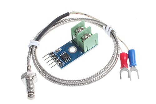 NOYITO MAX6675 Module K-Type Thermocouple Temperature Sensor Thermocouple Sensor Set M6 Screw Test Temperature Range 0℃-1024℃ 3.3-5V