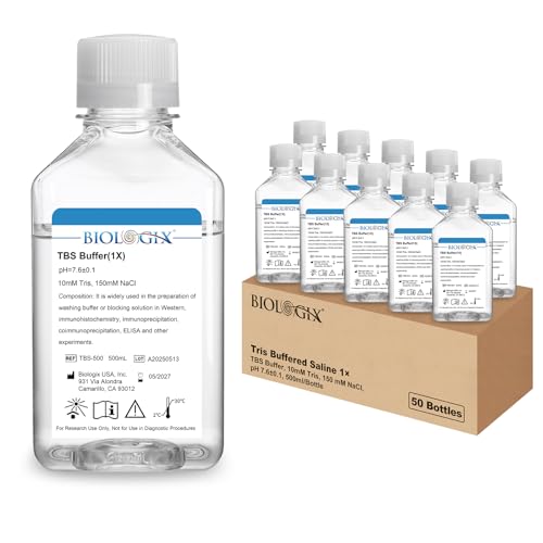 CryoKing Tris Buffered Saline 1X (TBS Buffer), 7.6pH, Used in the Preparation of Washing Buffer & Blocking Solution in Laboratory, 500ml/Bottle, 30 Bottles/Case