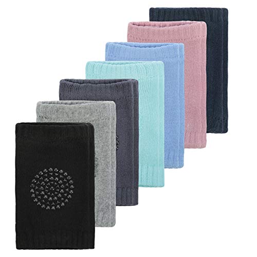 Thursday April 7 Conjunto de Rodilleras de Bebé Gateando Guantes Antideslizantes de Ayuda para Gatear Niña Rastreador Protector Rodilleras Puntos de Goma