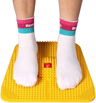Blood Circulation Foot Massager Acupressure Power Magnet Pyramids Mat (Yellow)