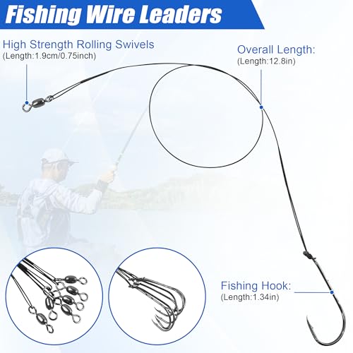 Kit de Pesca para Surf en Agua Salada, 112 piezas incluyendo Anzuelos Circulares, Plomos Pirámide, Líderes y Accesorios miniatura 6