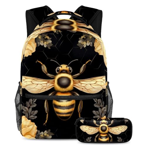 Sac à dos abeille et fleurs jaunes cadeau de rentrée idéal pour filles et garçons