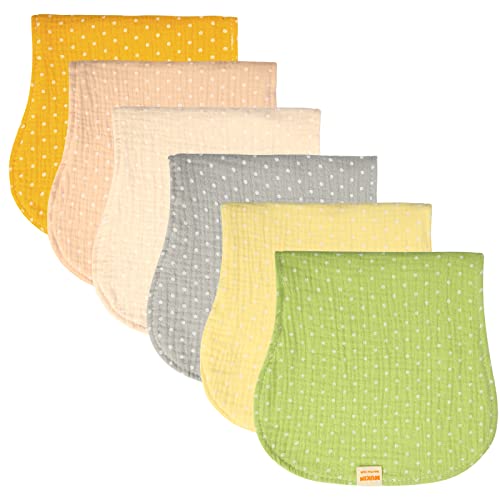 Image of MUKIN Baby Burp Cloths - Cotton Burp Clothes for Unisex Babies Girls or Boys in Neutral Rainbow Colors. Newborn Large Burp/Spit Up Rags in Bulk. (Assorted Colors 2)