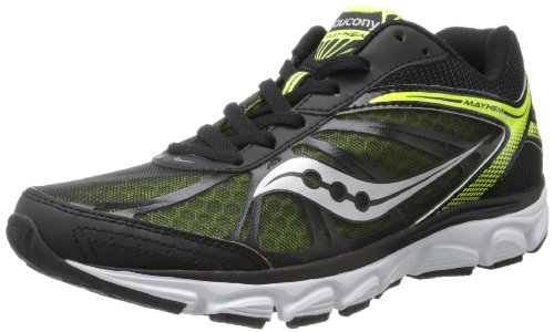 Saucony Men's Mayhem Running Shoe,Black/Citron,9.5 M US