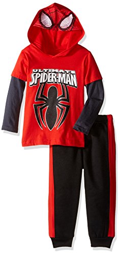 Marvel Boys' Spiderman Fleece Pant Set with Mask Eyes