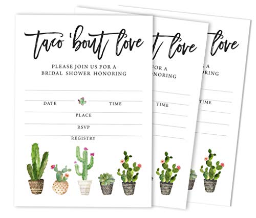 Inkdotpot Invite 30 Invite Cactus Amour Taco'Bout Fill-in Invitations De Style De Douche Nuptiale Cartons D'Invitation De Mariage Blanc Cover