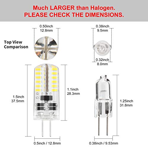 Dicuno G4 3W Led Daylight White Light Lamps Ac/Dc 12V Non-Dimmable Equivalent To 20W~25W T3 Halogen Track Bulb Replacement Led Bulbs 6 Pack #TOP1