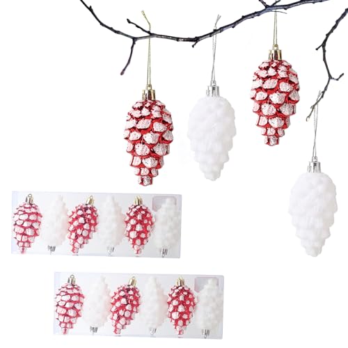 HERZWILD 12pcs Christbaumschmuck Zapfen zum Aufhängen Kunststoff Deko...