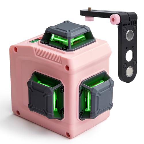 Laser Level, Paowafol 3x360° Cross Line for Construction and Picture Hanging, 12 Green Lasers with Self-leveling, 150 ft Vertical & Horizontal Line, Level Tool 3000 mAh Rechargeable Battery