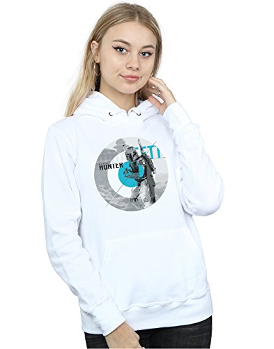 Absolute Cult Star Wars Women's Boba Fett Bounty Hunter Circle Hoodie White X-Large