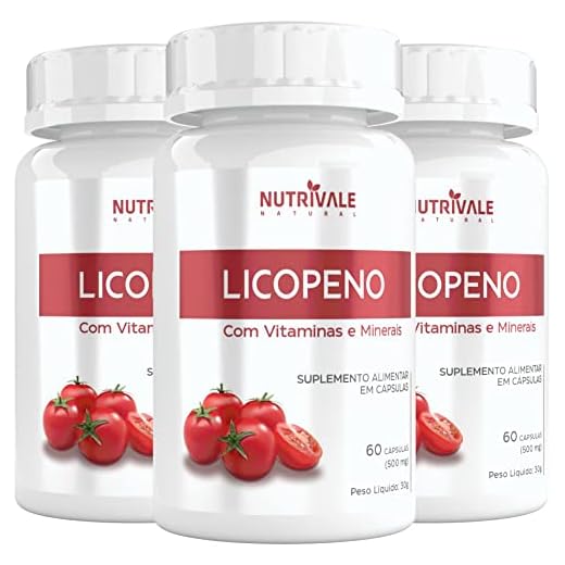 KIT 3X Licopeno com Vitaminas e Minerais 60 cápsulas - Nutrivale