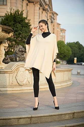 Modena Women's ExtraSoft Fine Knit Pullover Poncho. Sleeveless, Open Sides. V Neck Easy On and Off.3