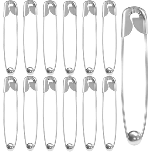 VAMA Fashions Metal Ball Safety Pin Set Draping Saree Pallu Pleats Holding Hijab Locking Clothing Sewing Crafting Multipurpose Pins for Women (4.5cm -