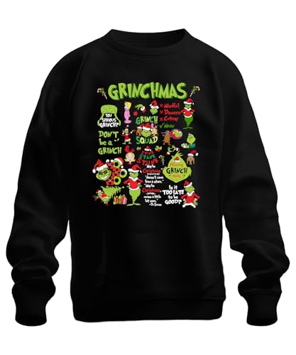 Grinchmas Grinch Squad Don't Be a Grinch Merry Christmas Funny Unisex Sweatshirt Pullover, black, XXL