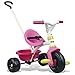 Produktbild Smoby 740322  Be Fun Dreirad rosa  Kinderdreirad mit Schubstange, Sitz mit Sicherheitsgurt, Metallrahmen, Pedal-Freilauf, für Kinder ab 15 Monaten, One Size