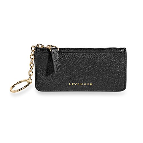 Preisvergleich Produktbild Levenger Sara slim Leder Card Wallet Schlüsselanhänger Schwarz (al14860 BK)