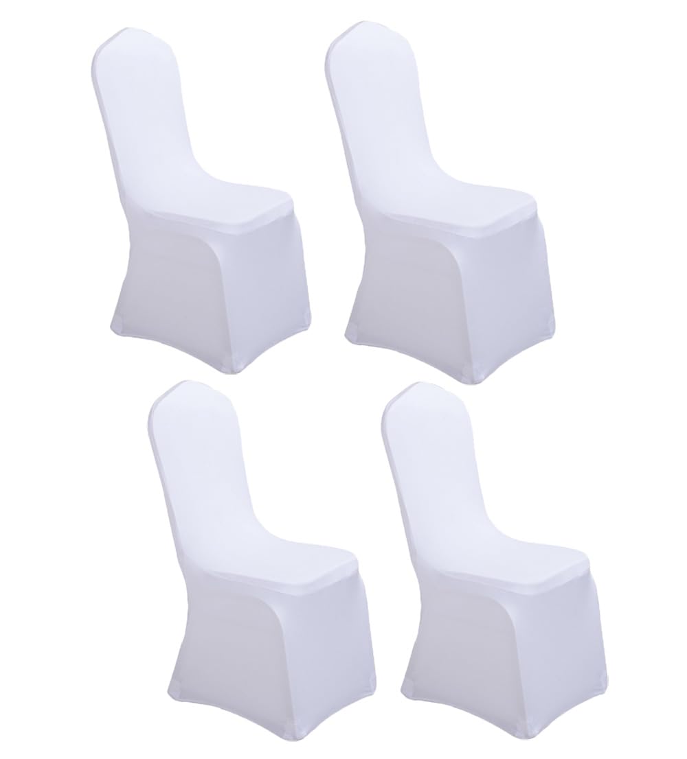 Set di 4 coprisedia lungo elasticizzato, in spandex, antipolvere, per sedie da pranzo, matrimoni, feste (1#)