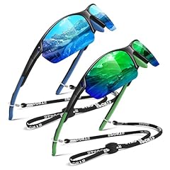 2 Mirrored Ice Blue & Mirrored Green