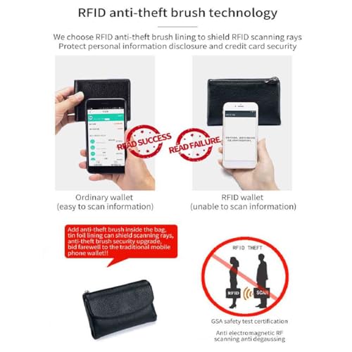 Unisex Leather Wallet,5.3 In Short Genuine Leather Coin Purse with Credit Card Holder,Clutch Bags,Small Wallets for Women,Coin Holder & Cash Slots,RFID Protected (Purple)4