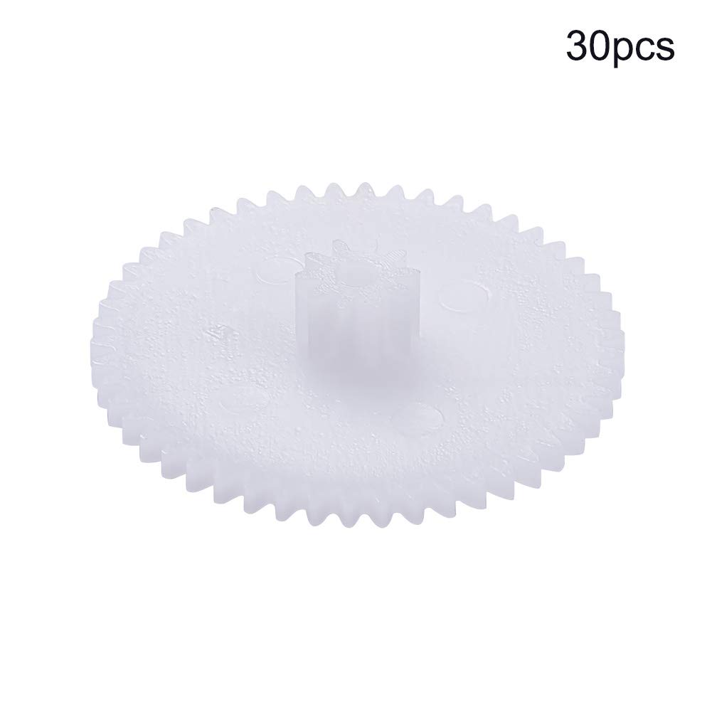 Engrenage Plastique Blanc Double Éperon 37mm 59 Dents - Alésage 5.2mm