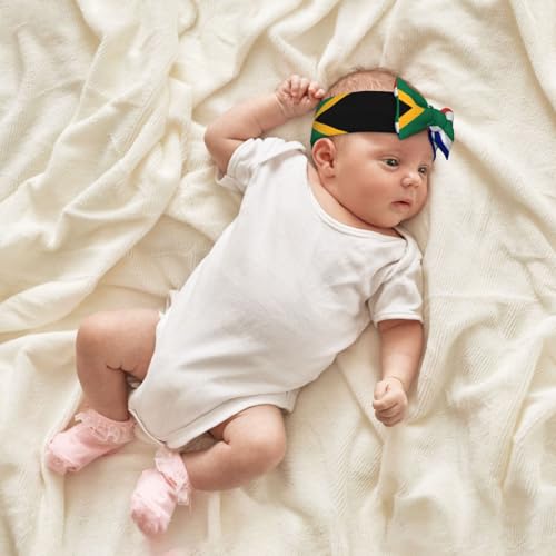 South African flag Bow Hair Accessories, Kids Hair Accessories for Newborn, Baby, Toddler, Elastic Bow Headband 0-6 Months4