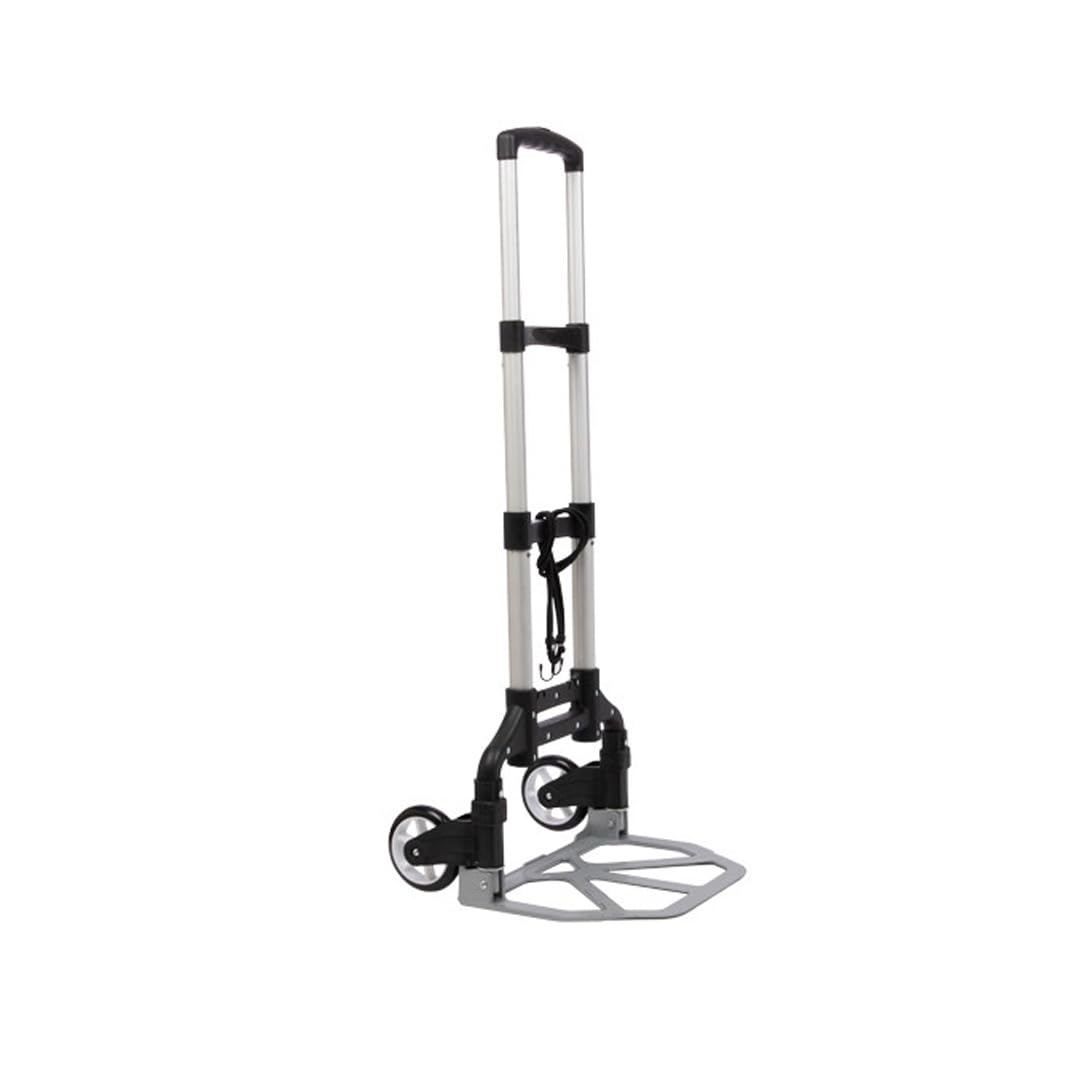 Carrello pieghevole leggero telescopico carico capacità 80kg in alluminio argento-nero