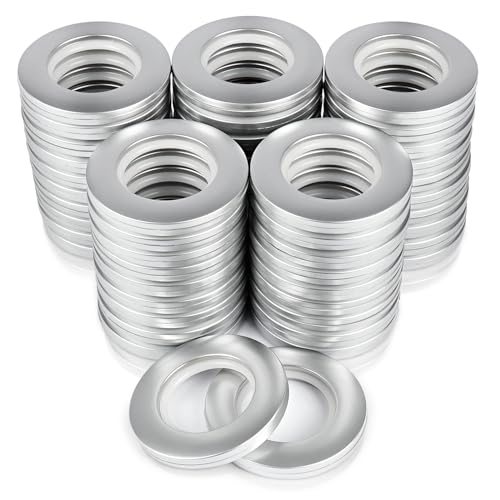 ZXXSFM 50 Pack Curtain Grommet 1-9/16 Inner Diameter 40mm Inner Plastic Shower Curtain Drapery Rings Can Make Curtain Grommet Kit A Bit Quieter On The Rod(Matte Silver)