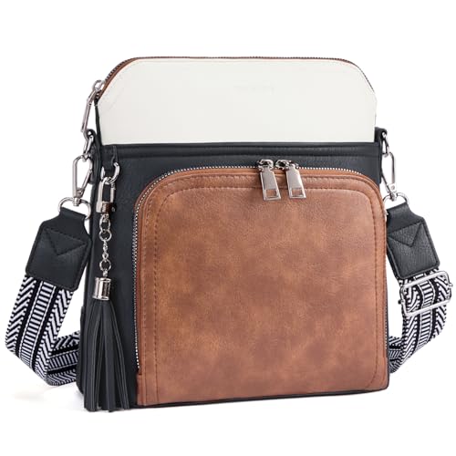 Roulens Crossbody Purse for Women Vegan Leather Medium...