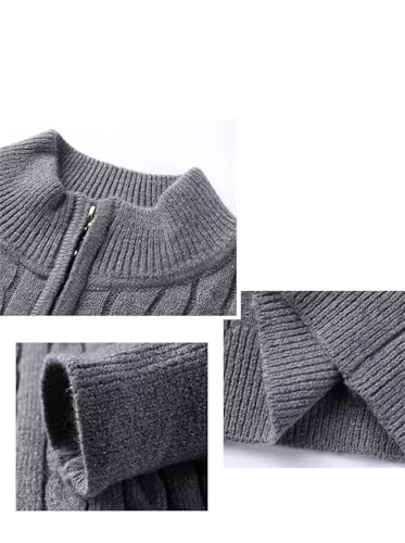 Casual Thick Stripe Men's Sweater Knitwear Half Zipper High Neck Fashion Tops4