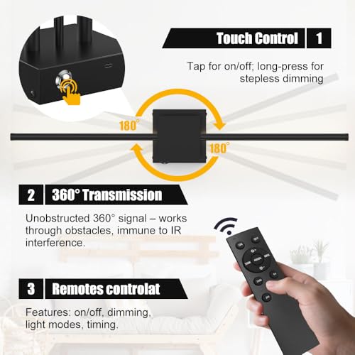 Image of Battery Operated Wall Sconces Set of Two, Dimable Wireless Rechargeable Wall Sconce with Remote Control, 29In 8000mAh 320 DIY Rotatable Modern Decor Lights, Black Wall Lamps for Living Room Bedroom