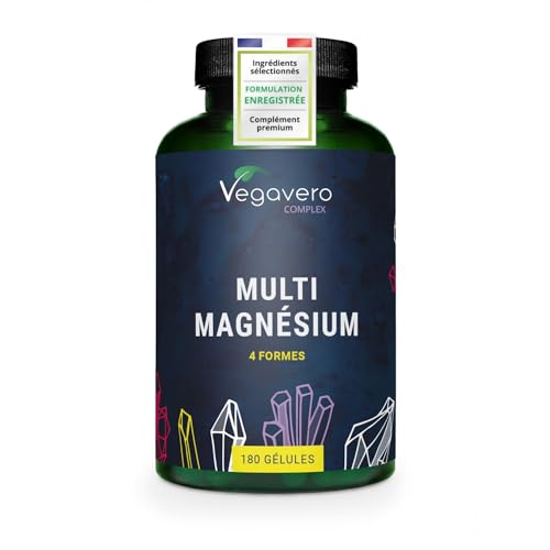 Complexe de Magnesium 375 mg | 180 Gélules | 4 FORMES - Bisglycin...