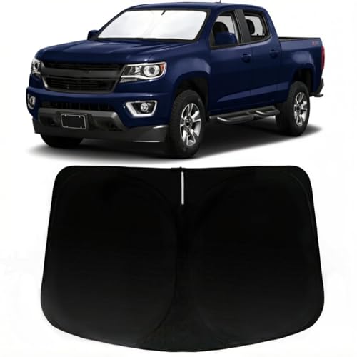 Image of Windshield Sunshade for 2015-2022 Chevy Colorado Chevrolet Colorado | Car Front Window SunShade with 240T Sun Visor Protector Blocks UV Rays Heat Sun Shield Accessories