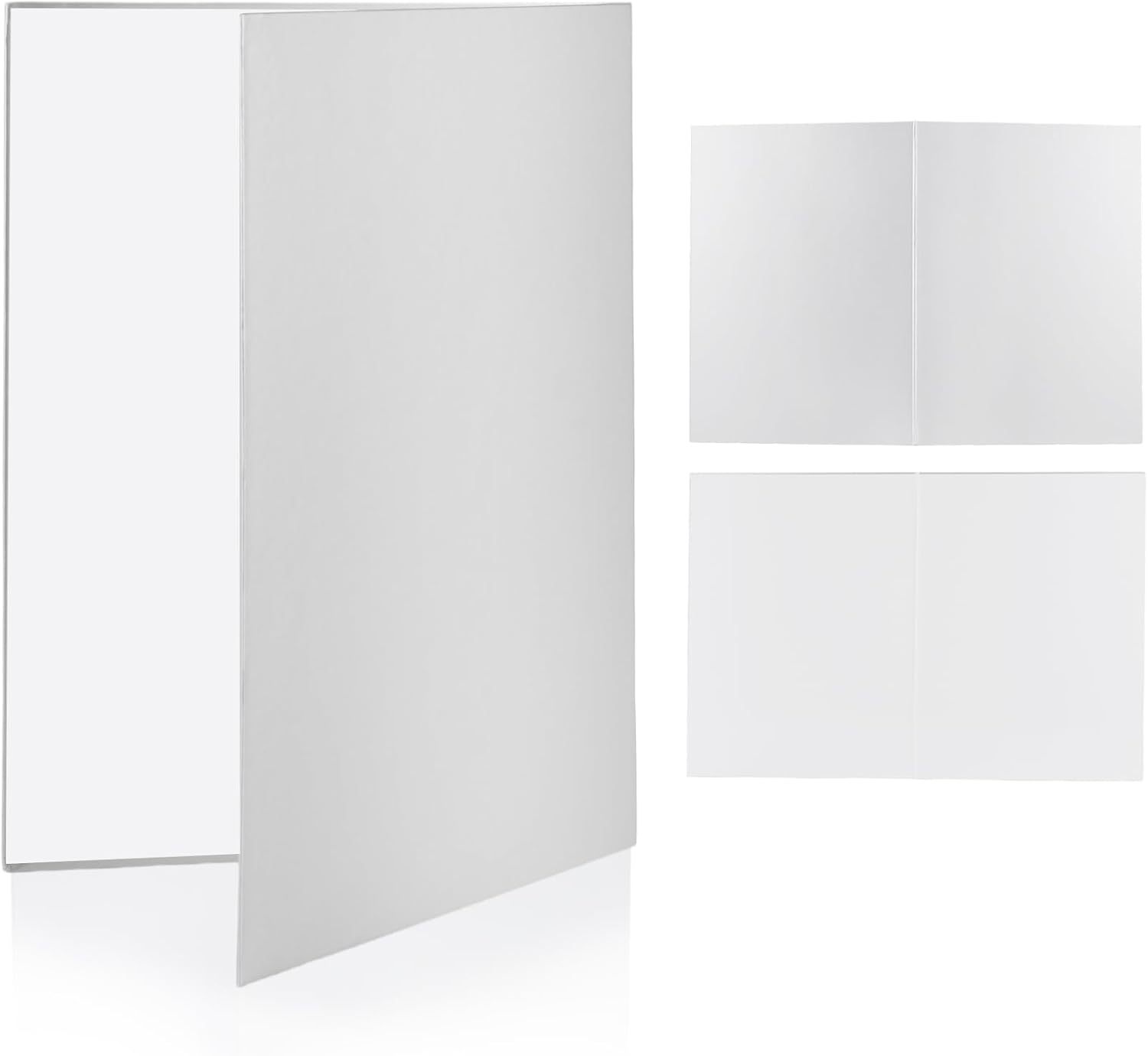 Meking 3 in 1 Photography Reflector Cardboard, 17 x 12 inches Folding Light Diffuser Board for Still Life, Product and Food Photo Shooting - Black, Silver and White, 2 Packs