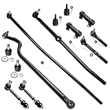 Detroit Axle - 4WD Front 13pc Suspension Kit for 1995 1996 1997 Dodge Ram 1500, 4 Tie Rods 4 Ball Joints 2 Adjustment Sleeves 2 Sway Bars 1 Track Bar Replacement