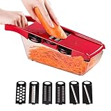 Mandolinenhobel - Zerkleinerer Mit 6 Klingen Für - Handschutz, Kartoffelreibe Mit...