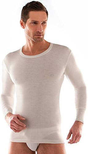 Maglietta Intima Uomo Liabel Manica Lunga Girocollo – Pura Lana 80% – Morbidezza E Calore, Colore Bianco – Taglie 4-8 – Perfetta Per L'Inverno