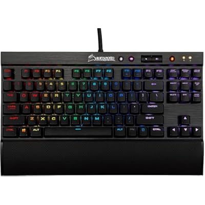 Corsair K65 RGB RAPIDFIRE Compact Mechanical Keyboard (CHERRY MX SPEED RGB, Aircraft-Grade Anodised Brushed Aluminium, 10 Keyless Design, Vibrant Multi-Colour LED Backlighting) QWERTY, Black
