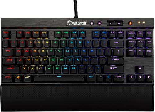 Corsair K65 RGB RAPIDFIRE Compact Mechanical Keyboard (CHERRY MX SPEED RGB, Aircraft-Grade Anodised Brushed Aluminium, 10 Keyless Design, Vibrant Multi-Colour LED Backlighting) QWERTY, Black
