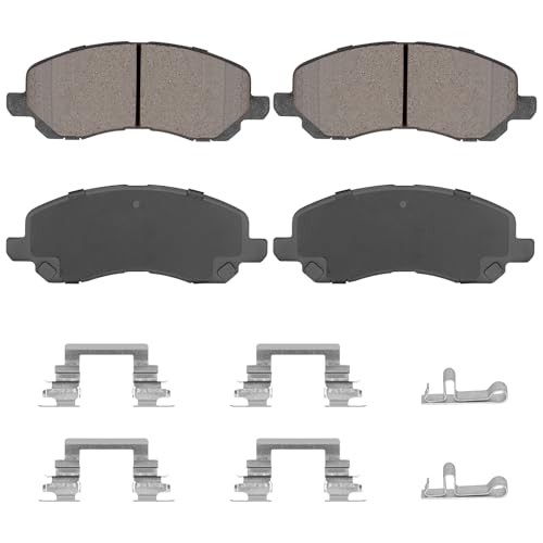 Front Ceramic Brake Pads Set for Dodge Avenger 2008-2014, Caliber 07-12, for Chrysler 200 11-14, Sebring 01-10, for Jeep Compass Patriot, for Mitsubishi Eclipse, Outlander, Lancer; 4PCS