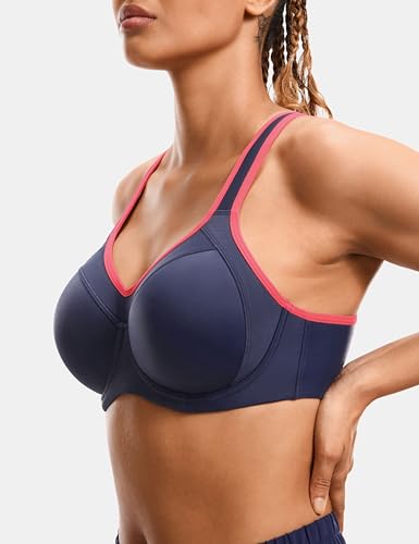 Image of SYROKAN Women's Full Support High Impact Racerback Lightly Lined Underwire Sports Bra