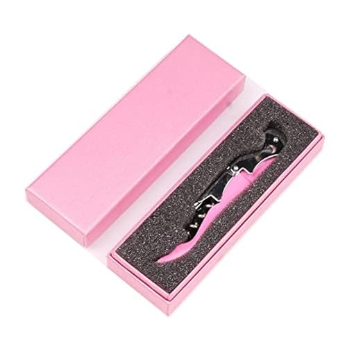 Tire Bouchon en Acier Inoxydable,68g 3 en 1,Ouvre-Bouteilles de Bière Bhampagne Vin,Boîte Cadeau (Couleur rose)