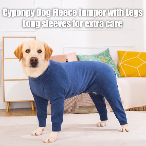 Cyponpy Prägung Hundemantel Fleece Hundepullover Mit Beinen Winterjacke Warm Hundepyjama Hundebademantel Grosse Mittelgroße Hunde Wintermantel Hundejacke Hundepulli