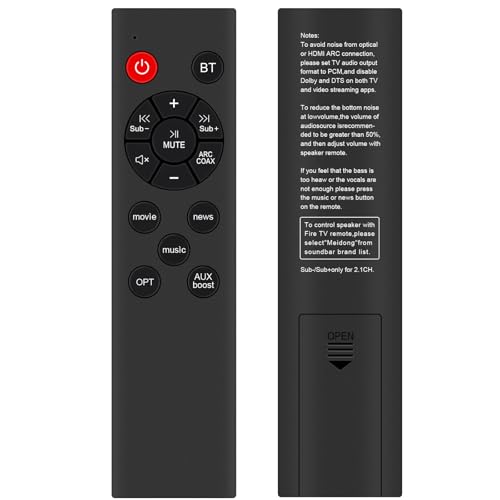 VINABTY Télécommande de rechange pour barre de son Saiyin Home DS6301, DS6302, DS6302L, DS6343S, DS6345S, DS6401D, DS6401D+, DS6401S, DS6445S, DS6541S, DS6551, DS6701, DS640333 DS640. 5