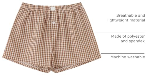 Image of Y2k Women Gingham Boxer Shorts Low Rise Micro Pajamas PJ Sleep Short Pants Plaid Sleepwear Sleeping Lounge Bottoms